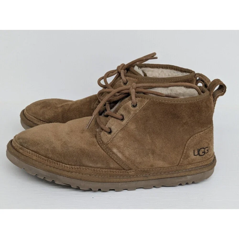 UGG Neumel Brown Chestnut  Suede Chukka Classic Boots Women’s Size 10 Men’s 8 - Picture 4 of 10